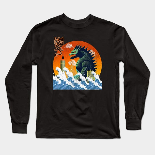 godzilla art 2023 Long Sleeve T-Shirt by Craftycarlcreations